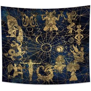 TENTURE 150X130Cm Constellation Tapisserie, Zodiaque Tapis