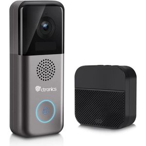 CAMÉRA IP Ctronics 2K HD Sonnette sans Fil Exterieure, Sonnette Vidéo WiFi avec Caméra et Carillon