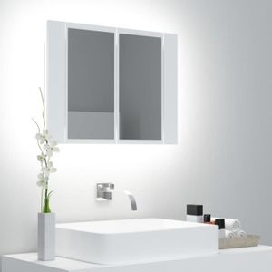 COLONNE - ARMOIRE SDB Armoire de salle de bain à miroir à LED Blanc 60x12x45 cm