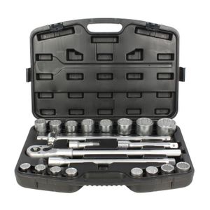 72-NC18  Coffret de douilles à chocs 3/4 de 18 outils en mm - Cliquet,  douilles et accessoires