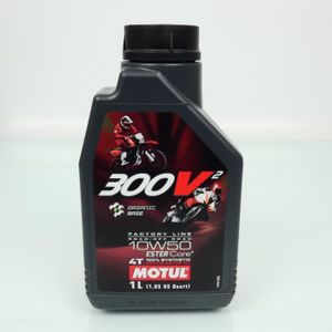 HUILE MOTEUR Bidon d'huile Motul 300V 10W50 4T 100% Synthèse 1L