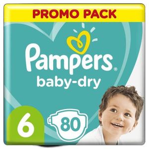COUCHE Pampers Baby-Dry Taille 6, 80 Couches