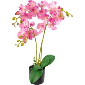 FLEUR ARTIFICIELLE Plante Artificielle Orchidée Réaliste Rose 60 Cm[r790]