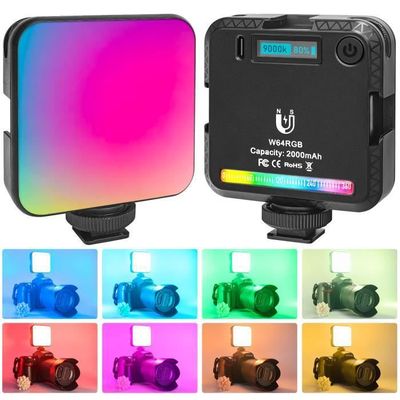 PICTRON LT002 Lampe Vidéo LED RGB 7" - Dimmable 2500K-9000K, CRI 95+, Batterie 4000mAh, Aimant Pour Vlog Et Photo