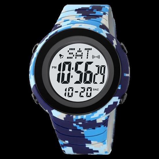 Montre Numérique Sport étanche BREIVS L008 - Chrono 10 Tours, Minuteur 99 Intervalles, 5 ATM, Bracelet Inclus - Homme/Femme - 5