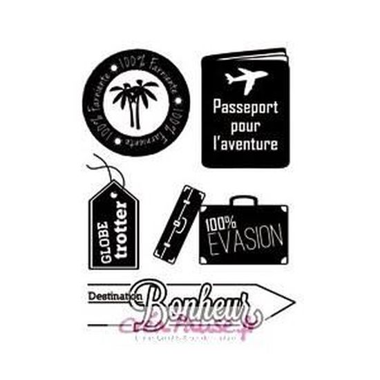 Artemio Clear-mots del voyage-37 tamponi, Silicone, Trasparente, 15,5 x 0,4 x 26