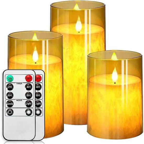 Bougies LED Rechargeables Avec Télécommande - Flamme Vacillante, Minuterie, Pour Déco Noël Et Mariage
