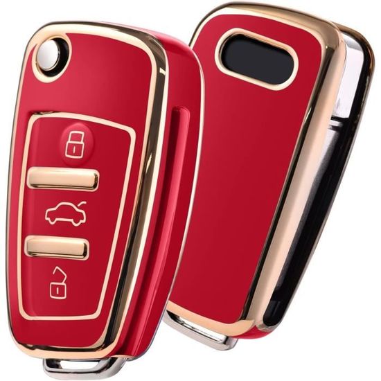 Coque De Protection En Silicone, Cuir Alcantara Pour Voiture Audi Clé