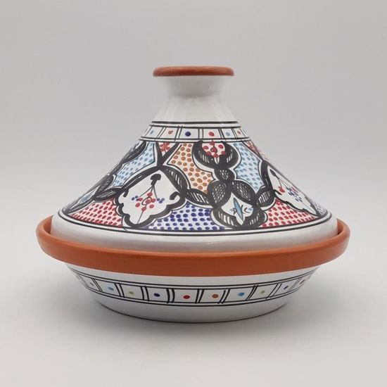 Tajine En Terre Cuite XL 32cm Marocain Tunisien - Casserole Traditionnelle Authentique