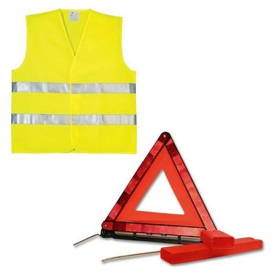 KIT SIGNALISATION AVEC triangle et gilet jaune / Accessoire
