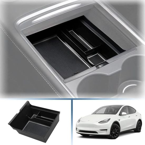 Couvercle Accoudoir Central Tesla Model Y/3 2024-2025 LANTU - TPE Étanche Noir