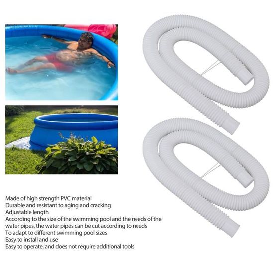 Tuyau De Rechange Pour Piscine - 32 Mm - Avec 4 Colliers De Serrage En