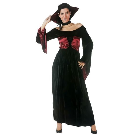 XM-mengpanwei Déguisement Vampire Fille, Costume Vampire Fille Deguisement Halloween Costume,Robe Gothique Filles,Denture,Collier,Bandeau Spider Web Pour Enfant Halloween Carnaval Cosplay