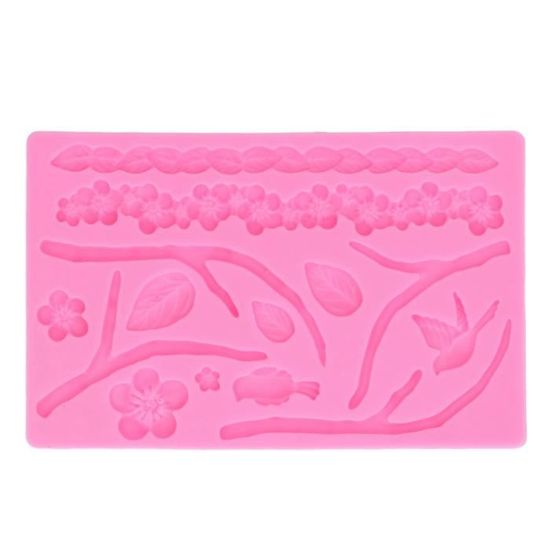 Moule Silicone 3D Forme Branche Pour Bougie - Résistant, Antiadhésif, Pour Résine Ou Savon