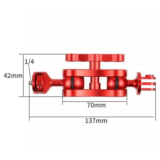 MINIFOCUS Triple griffe de fixation pour barre d'extension en alliage d'aluminium avec trous de filetage de 6,35 mm pour appareil photo reflex numérique, microphone, trépied, lampe de poche vidéo LED