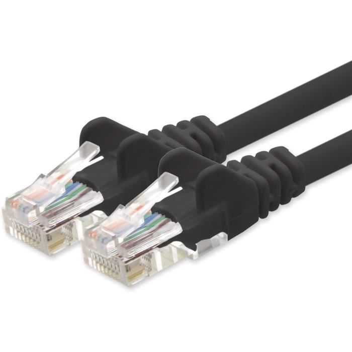 Câble Réseau RJ45 LAN Ethernet CAT 5 UTP NOIR - 3m - Cdiscount Informatique