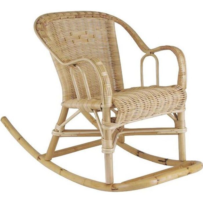 Rocking chair chloé en rotin 41x75x52cm