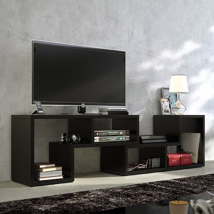 Laras Meuble TV Bibliothèque en Bois de Salon Combinaisons Multiples noir