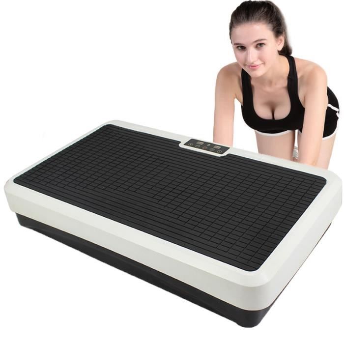 PE-Plateforme Vibrante - 200W - 2 Moteurs - Noir/Blanc-Plateforme vibrante oscillante