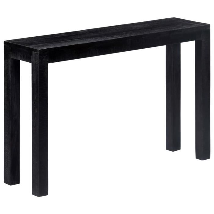Table console extensible Table d’Appoint Table d'entrée contemporain Noir 118 x 30 x 76 cm Bois de manguier massif