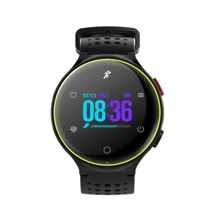 SK Montre Connectée de Sport IP68 Imperméable Écran couleur Capteur Cardiaque Podomètre Sommeil–Tracker Activité Bluetooth 4.0-Vert