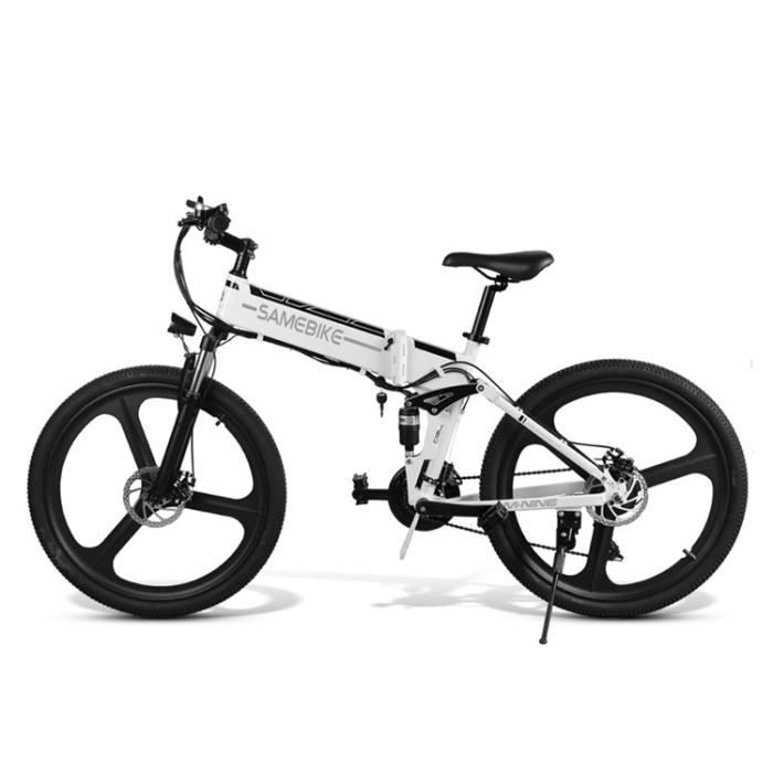 Vélo électrique pliant 26 pouces 350 W 25 km/h Vélo de ville trekking VTT avec batterie au lithium 48V 10AH 21 vitesses frein à disq
