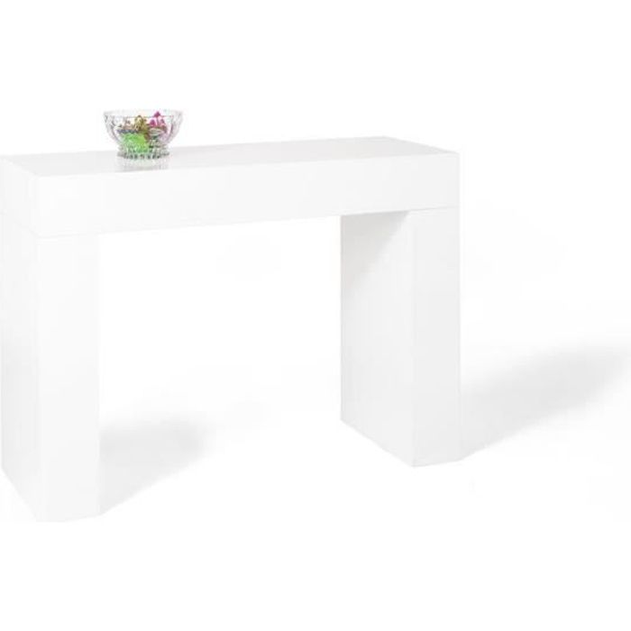 Mobili Fiver, Table console, Evolution, Blanc laqué brillant, Mélaminé, Made in Italy