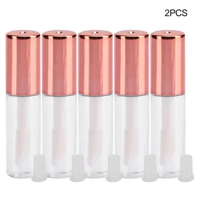 10pcs 1.2ml Tube de brillant à lèvres DIY Petit tube de rouge à lèvres Récipient cosmétique avec bouchon(or rose)MKK22