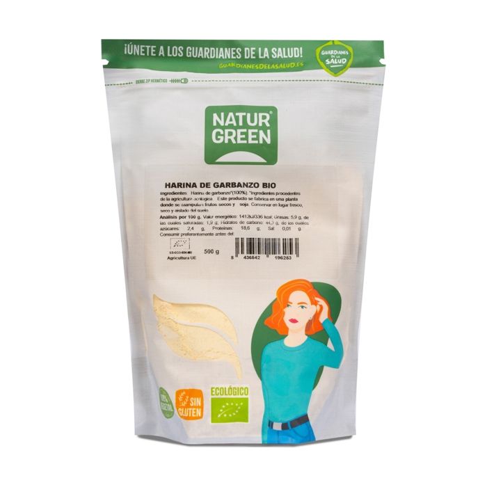 Naturgreen+Farine de pois chiche bio sans gluten 500 g de poudre