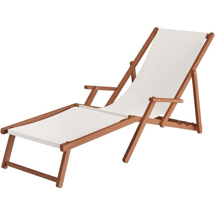 Fauteuil de jardin ErstHolz Chaise Longue XXL chilienne Bain de Soleil Pliant Couleur du Tissu seacutelectionnable V10500 Stofff96