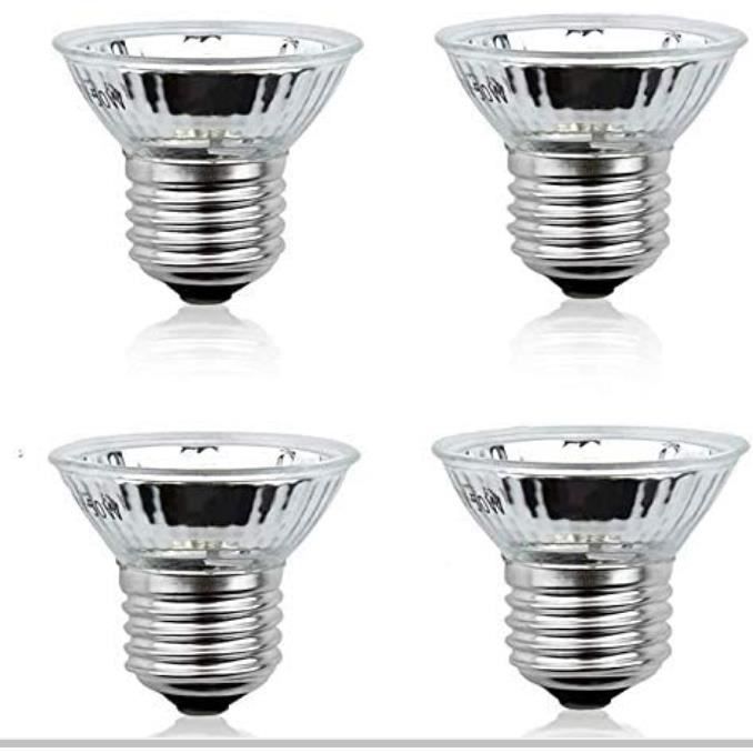 Lot de 4 50W E27 Lampe Chauffante UVA+UVB Ampoule à Spectre Complet Dimmable 220-240V pour Reptiles Amphibiens Lézard.