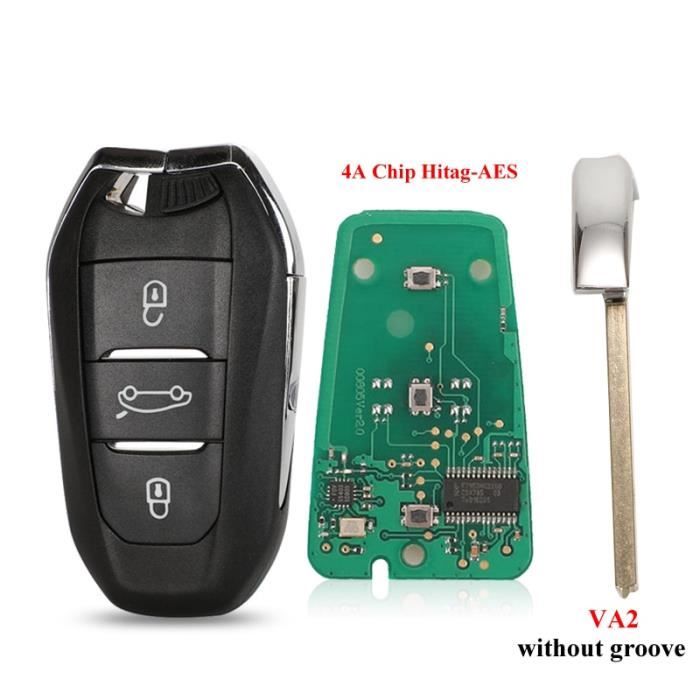 Taille -Va2 4a Touche complète clé télécommande 433MHz, 4a, transpondeur id46-pcf7945, pour voiture citroën C4, C4L, DS4, DS5, Peu