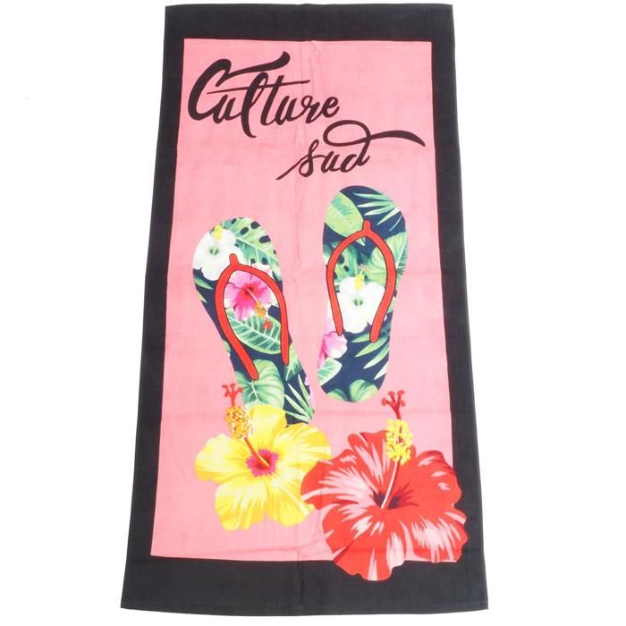 Serviette de bain drap de plage Aruba 70x140cm - Culture sud UNI Rose