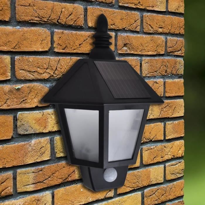 MSA Applique murale solaire avec capteur de mouvement Luminaires Éclairage- 20 x 9,5 x 27,5 cm-noir 7691284296253