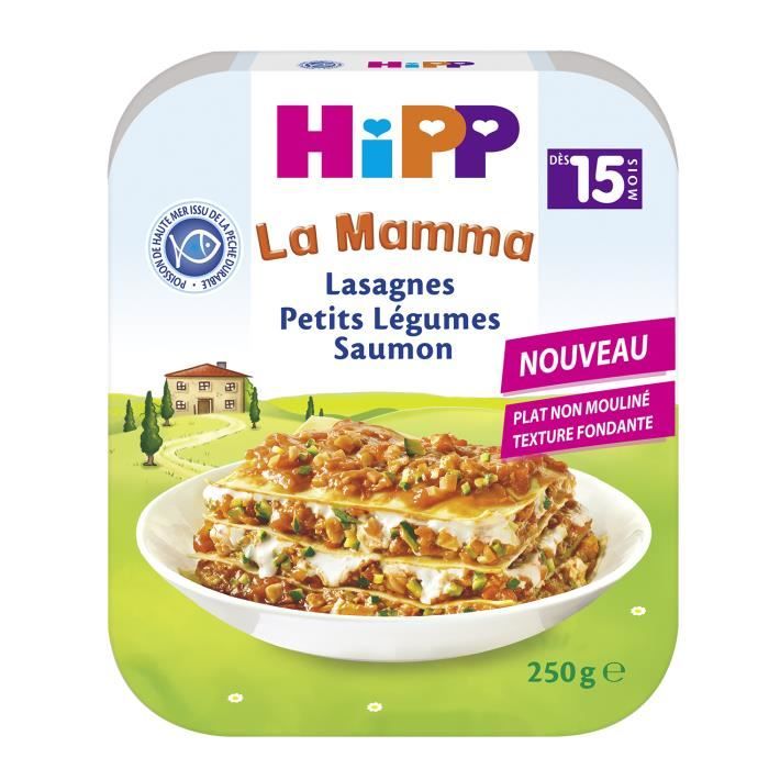 Hipp Bio La Mamma Lasagnes Petits Légumes Saumon +15m 250g