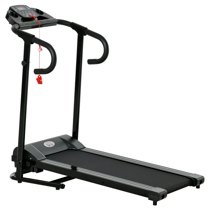 Tapis de course électrique pliable programmable 10 Km/h max. écran LCD multifonction noir 123x62x117cm Noir