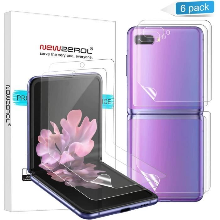 2 Ensembles Compatibles pour Samsung Galaxy Z Flip 5G Protecteur d'écran à l'écran Reconnaissance d'empreintes Digitales TPU 3D