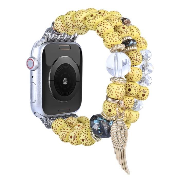 Dream Wing Series Perles Multicolores Bracelet Pour Apple Watch Series 7 41Mm-Série 6-5-4-Se 40Mm Series 3-2-1 38Mm - Jaune