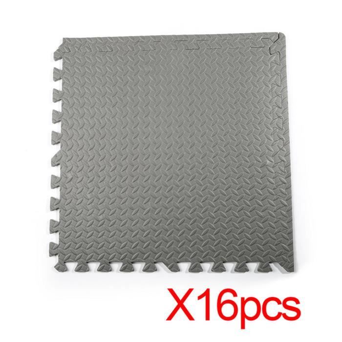 LESHP® Gris Lot de 16 Tapis de sol 60cm x 60cm Sol Piscine Jacuzi Gym Tapis de Sport Mousse EVA