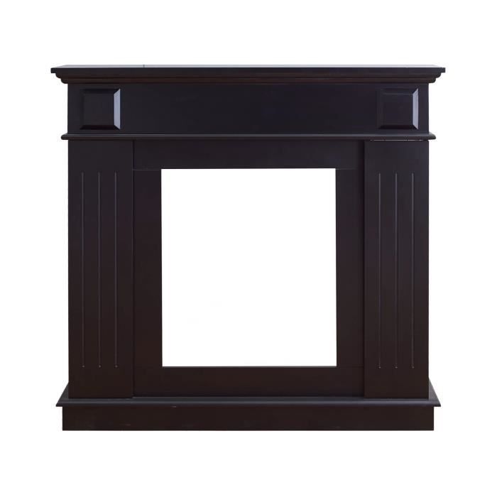 Rebecca Mobili Cadre Decoratif Cheminée Decorative Bois Noir 101x109x26