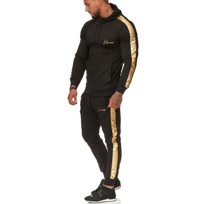 Ensemble de survêtement Survêt K3391 noir et or S