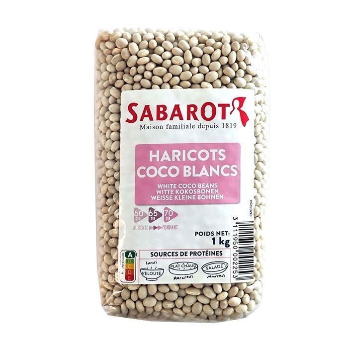 Haricots cocos blancs sachet de 1kg Sabarot