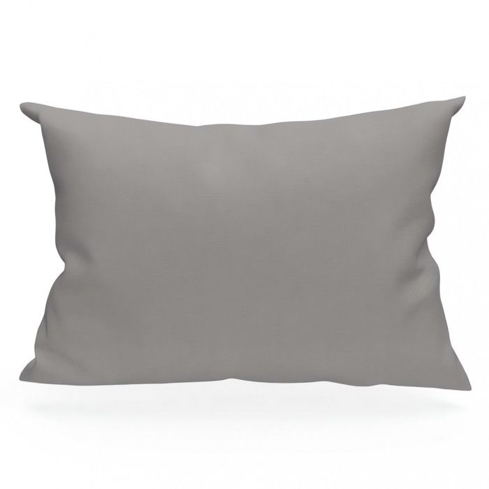 Taie d'oreiller américaine 100% coton uni gris