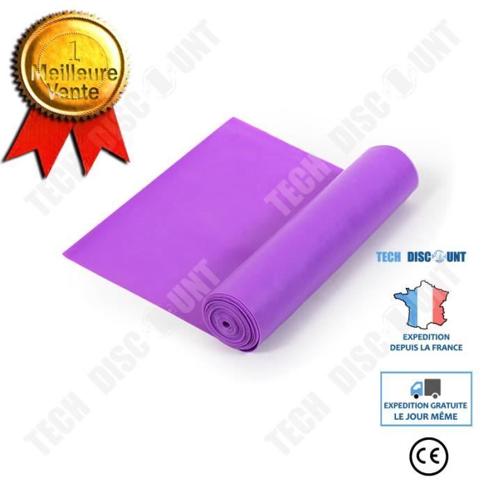 TD® Violet 1800 * 150 * 0.45mm- Bande de tension de yoga Aptitude Fitness pour dames Bande de tension