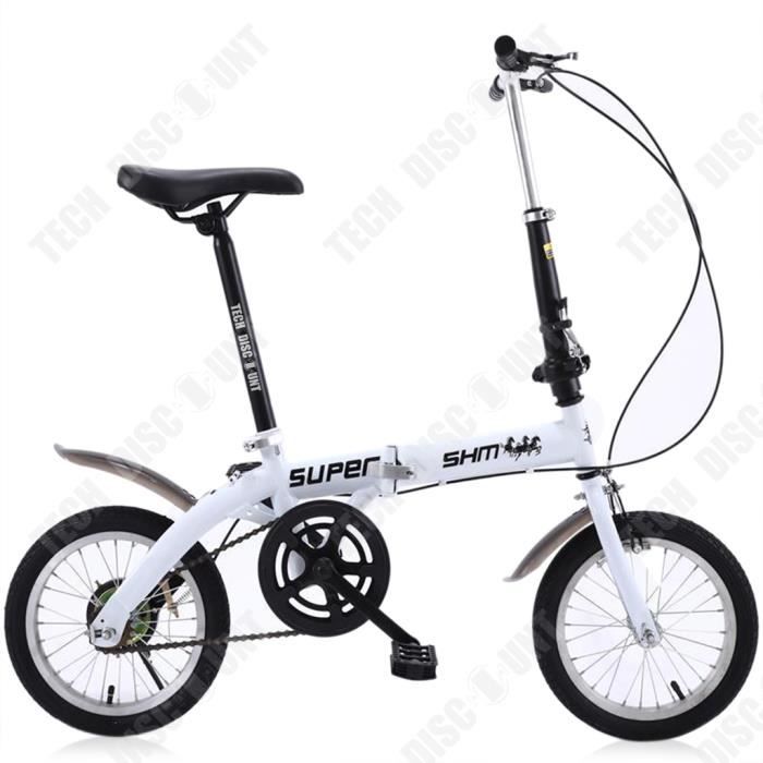 TD® Vélo pliant de 14 pouces vélo pliant portable vélo ultra-léger à vitesse unique conduite à vitesse variable frein à disque de vé