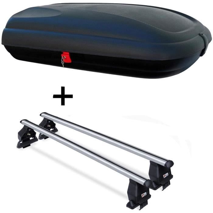 Coffre de Toit VDPCA320 320Ltr Look Carbone + Galerie Menabo Tema Compatible Avec Renault Grand Scenic IV (5 Portes) à Partir De...