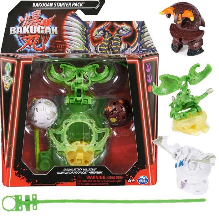 Bakugan Starter Pack Jeu de stratégie set 3 figurines Special Attack Nillious