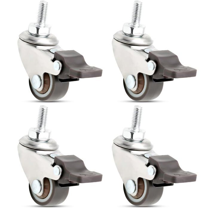 Lot De 4 Roulettes De Siège Pour Rameur Et Vélo D'appartement – Plastique Résistant, Remplacement Facile Sans Outils