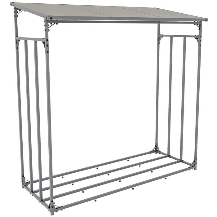 Range bûches etagere support bois de cheminee 165x165 cm en aluminium laque anthracite 10_0003585 Range bûches etagere support bois de cheminee 165x165 cm en aluminium laque anthracite 10_0003585