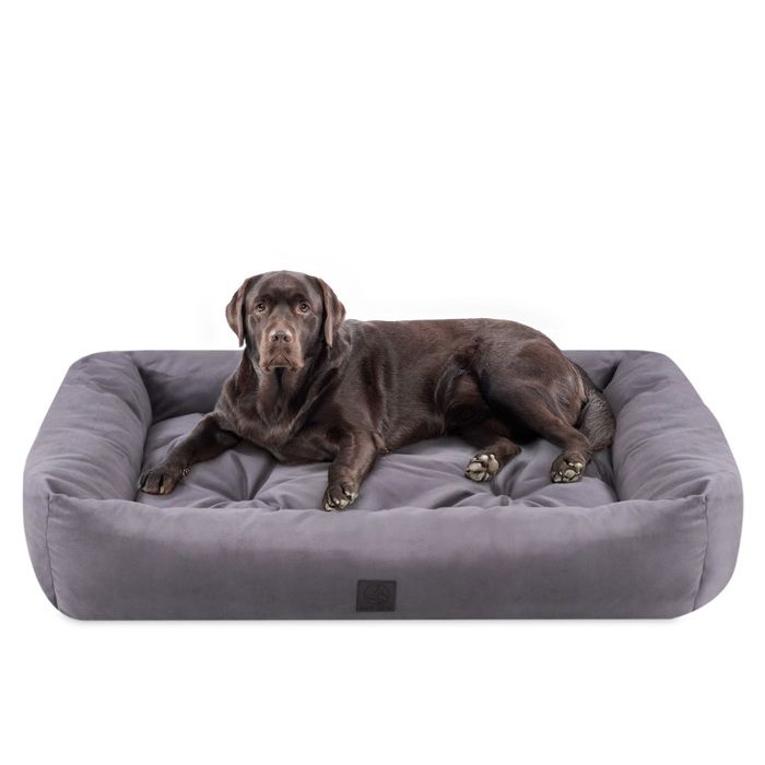 Comparer les prix de Lit pour Chien Panier Coussin Canapé L 120x80 cm Grande Taille Gris Velours Velvet PET ZEN Lavable
